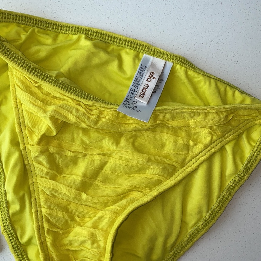 Ella Moss Bright Yellow String Bikini Bottoms Extra Small - Picture 3 of 6